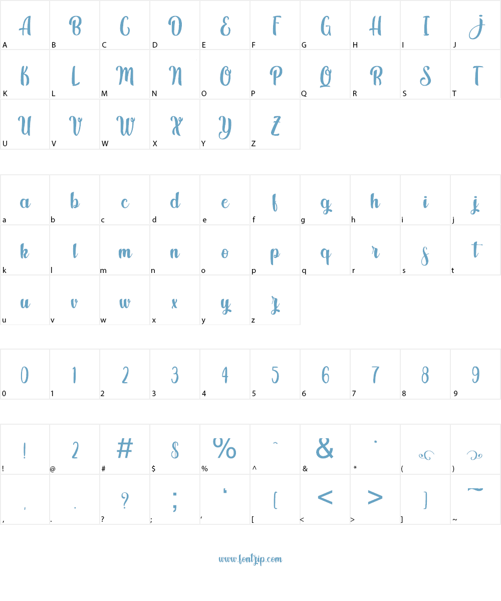 Kindly Jasmine Font Character